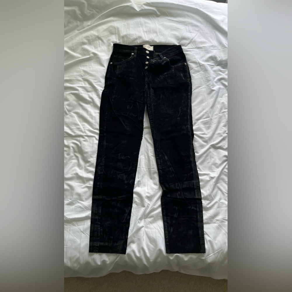 Free People Black Velvet Pants